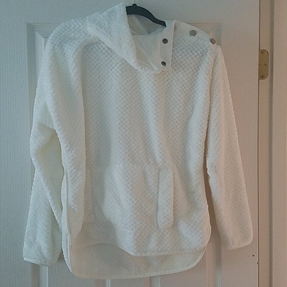 White ultra fuzzy sweater